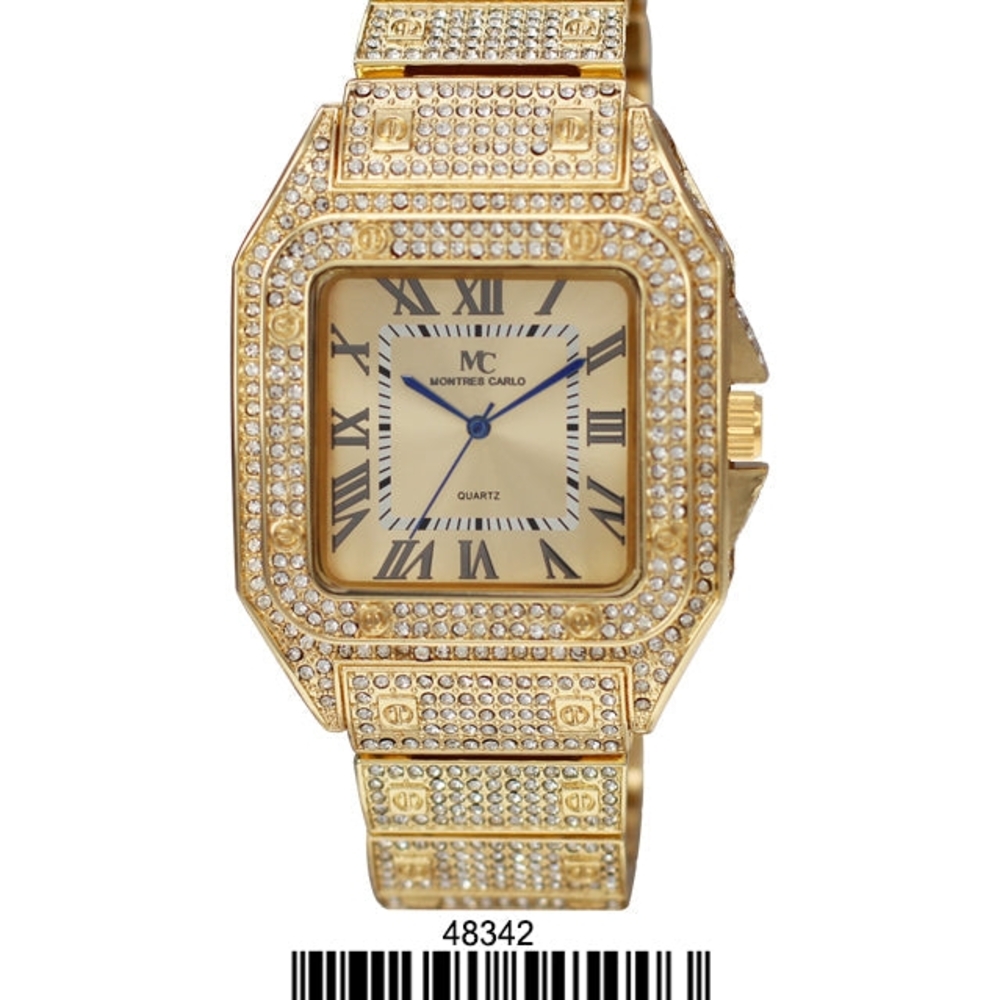 Gold Watch with Crystal Accents